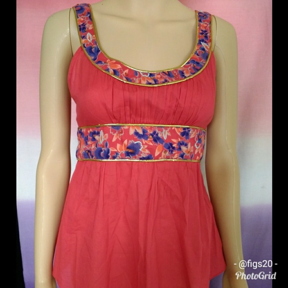 Free People Gold Piped Floral Detail Top - Picture 3 of 8